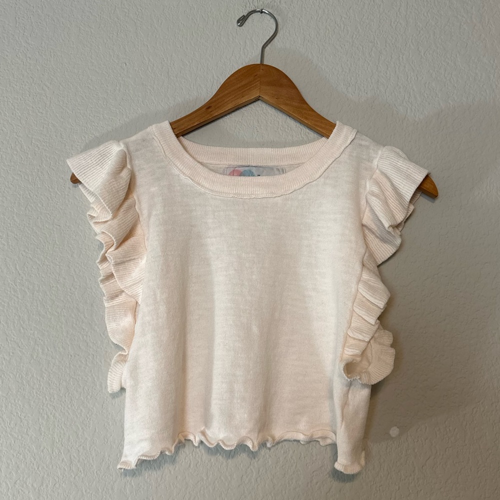🆕 Free People | Ruffle Sleeved Crop Size XS